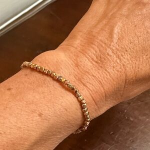 Elegant rose Gold and silver Beaded Bracelet